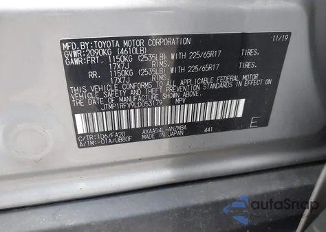 2020 Toyota Rav4 Xle z USA, uszkodzony, nr VIN JTMP1RFV9LD053179